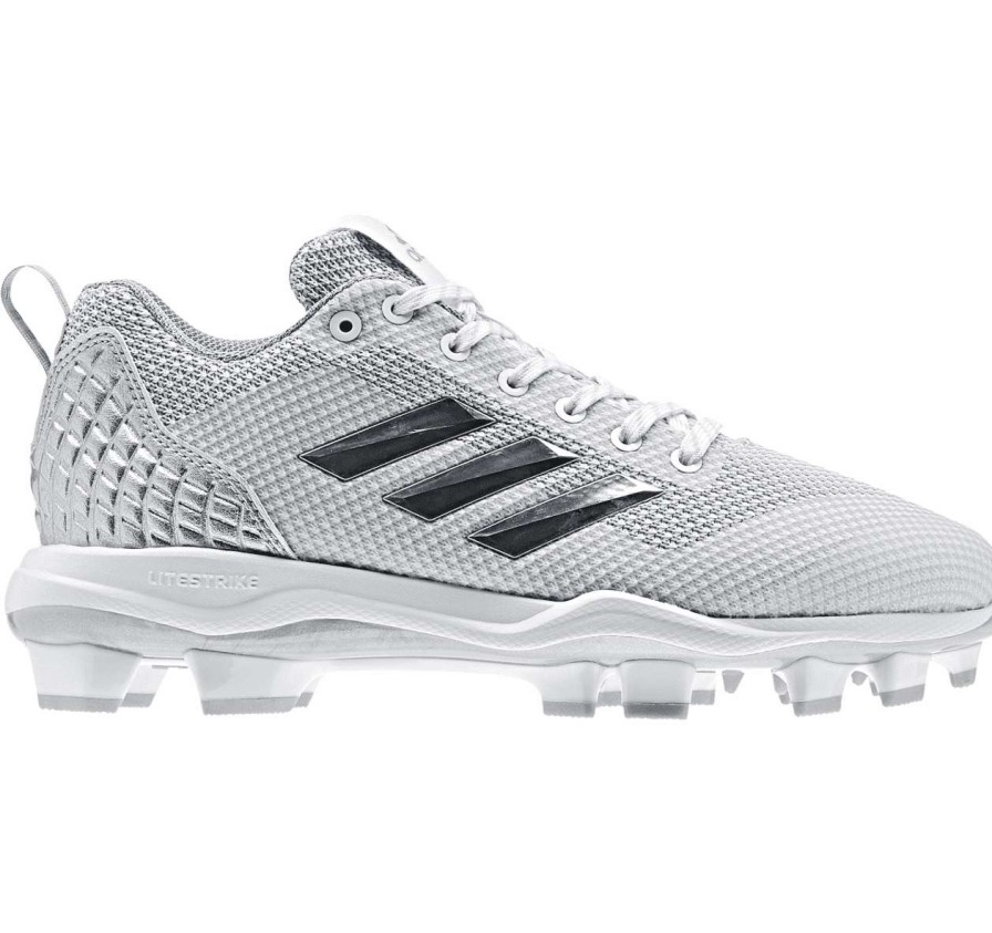 Footwear * | Adidas Womens Poweralley 5 Tpu Molded Cleats White/Grey 10