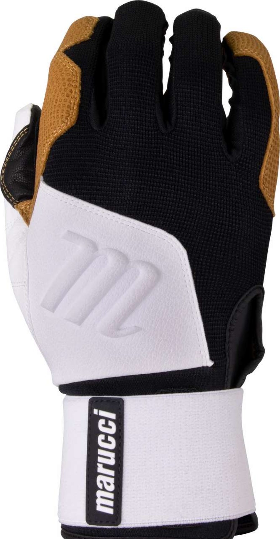 Baseball * | Marucci Blacksmith Full Wrap Batting Gloves | Adult White/Black