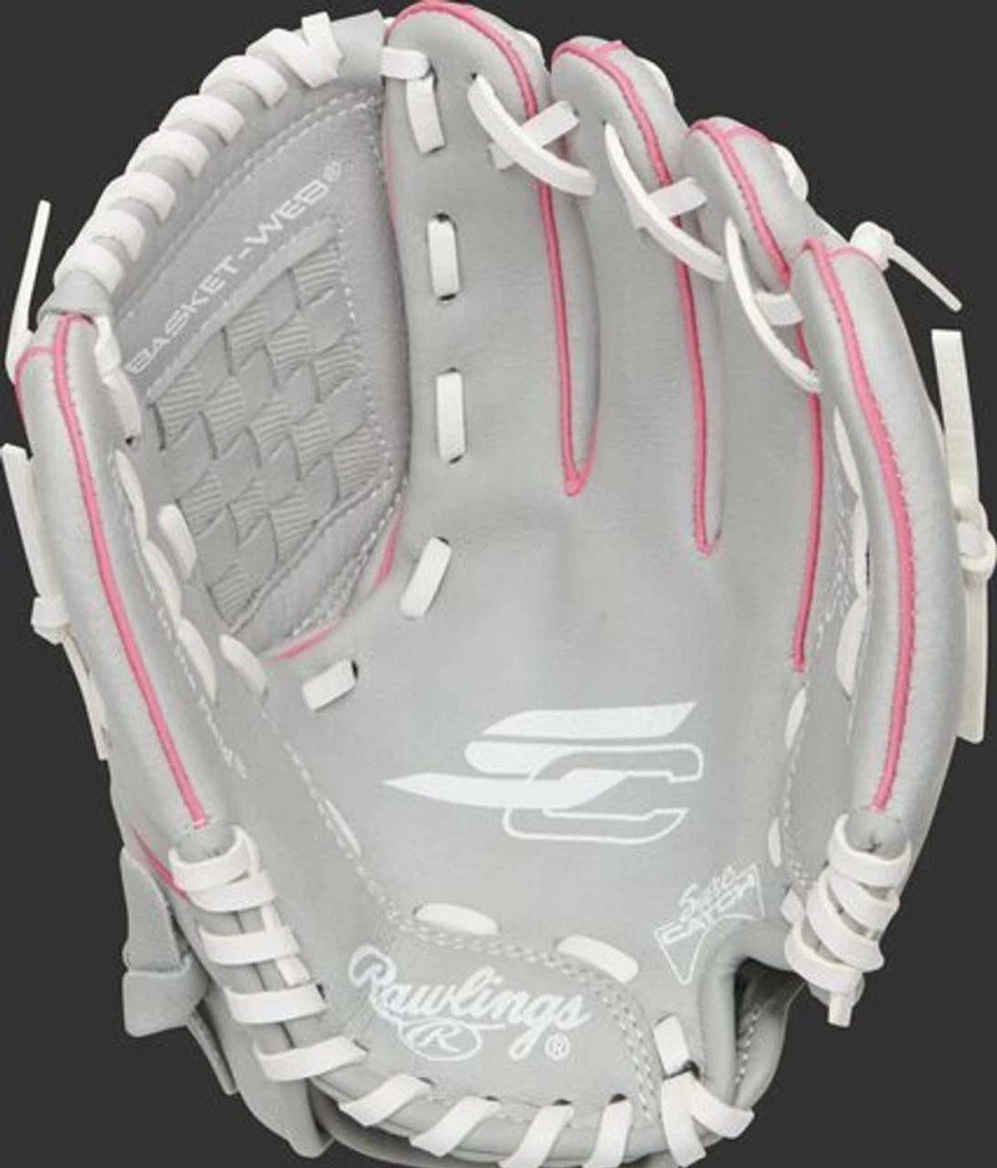 Fastpitch Softball * | Rawlings Sure Catch Fastpitch Glove 10 Grey/Pink Rht