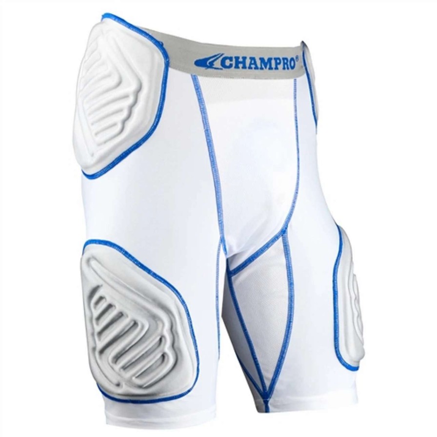 Football * | Champro Bull Rush Integrated 5 Piece Girdle, White/Grey/Blue