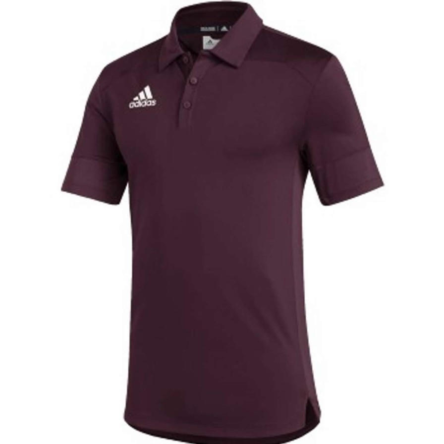 Apparel * | Adidas Tech Polo-Maroon/White