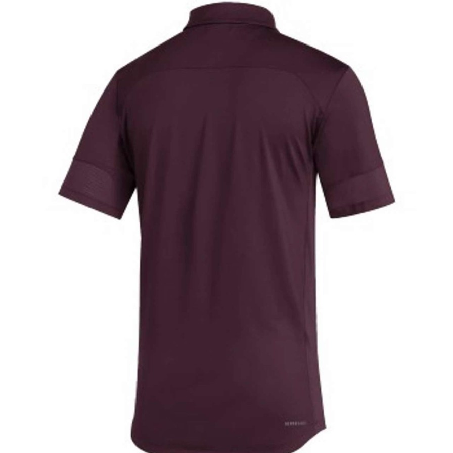 Apparel * | Adidas Tech Polo-Maroon/White