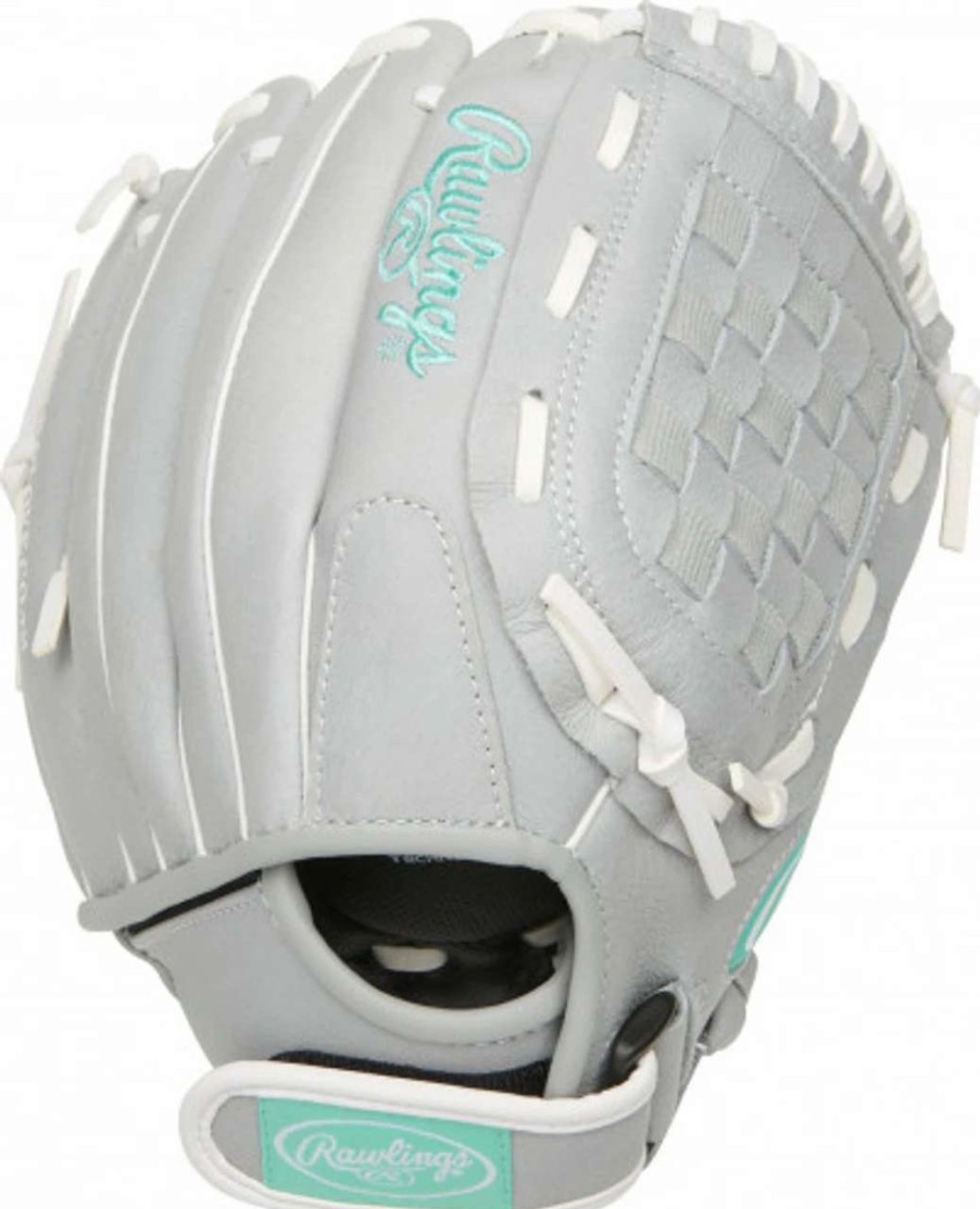 Fastpitch Softball * | Rawlings Sure Catch Fastpitch Glove 11.5 Grey/Mint Rht