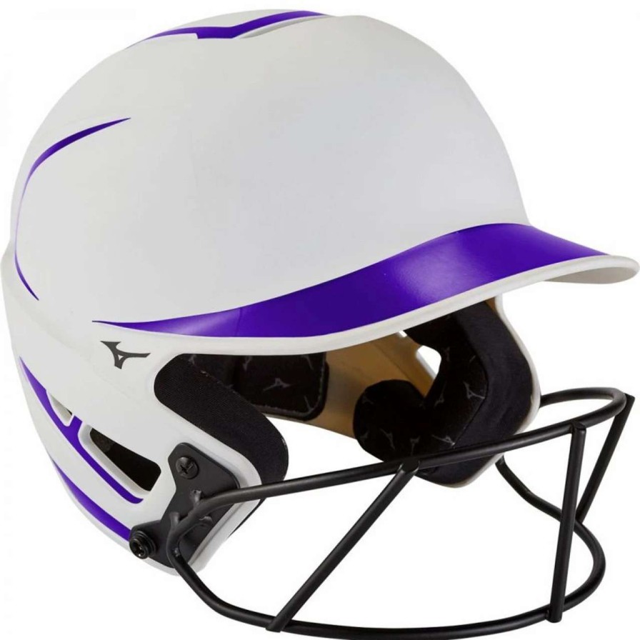 Fastpitch Softball * | Mizuno F6 380392 Women'S Two Tone Matte Fastpitch Softball Batting Helmet With Mask