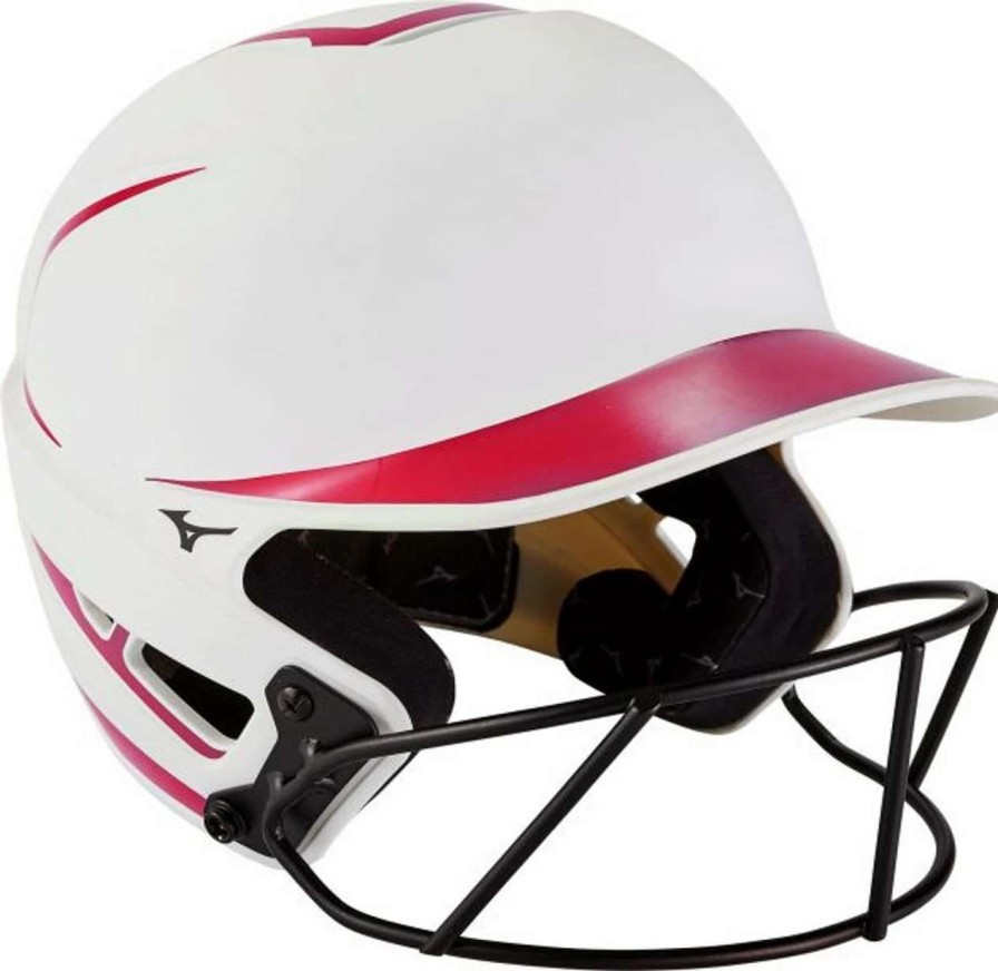 Fastpitch Softball * | Mizuno F6 380392 Women'S Two Tone Matte Fastpitch Softball Batting Helmet With Mask