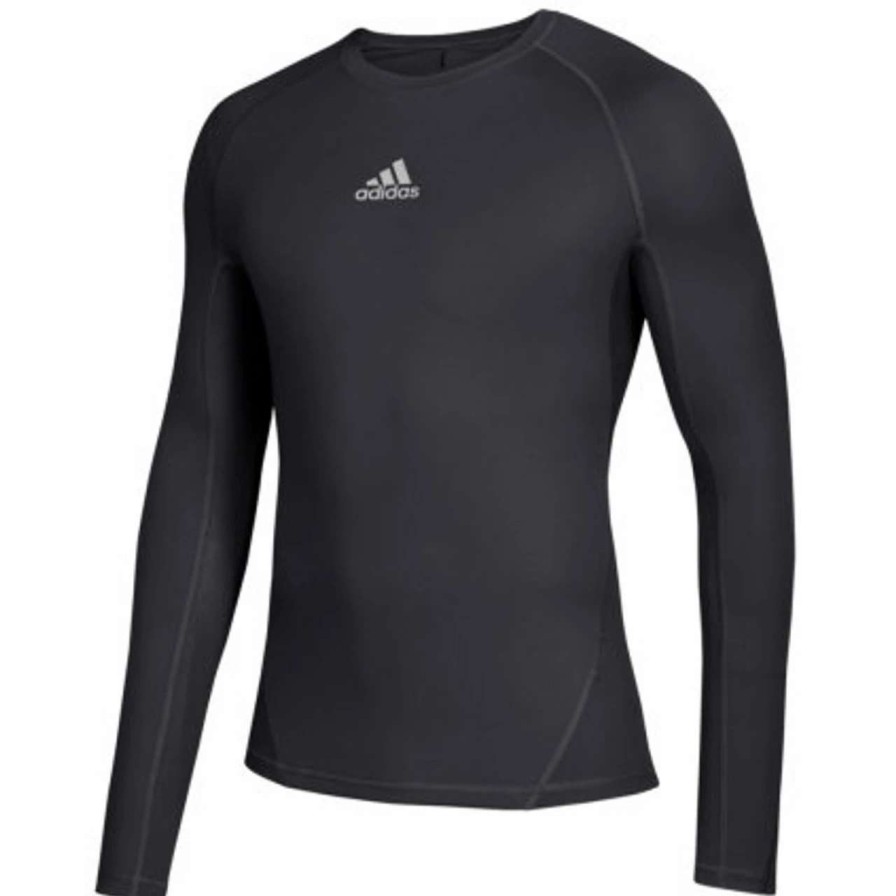 Baseball * | Men'S Longsleeve T-Shirt Thermo Soccer Adidas Alphaskin-Black