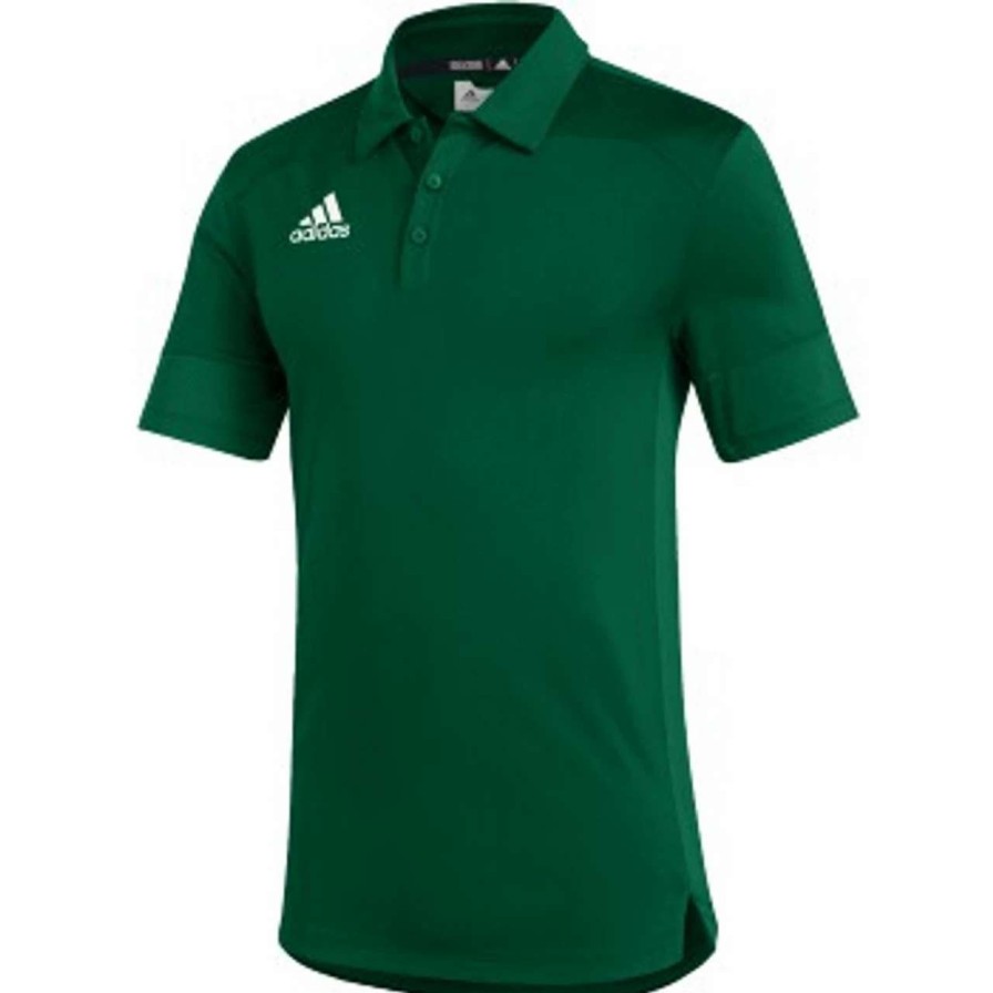 Apparel * | Adidas Tech Polo-Dk Green/White