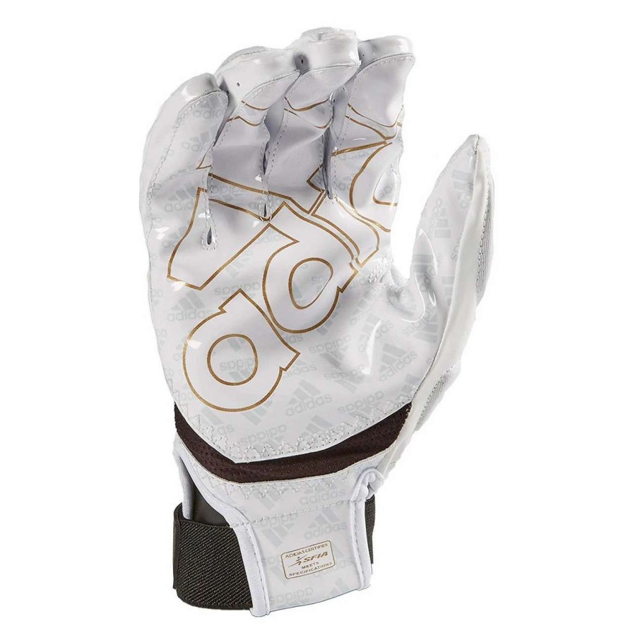 Football * | Adidas Freak 4.0 Adult Padded Gloves, White/Gold