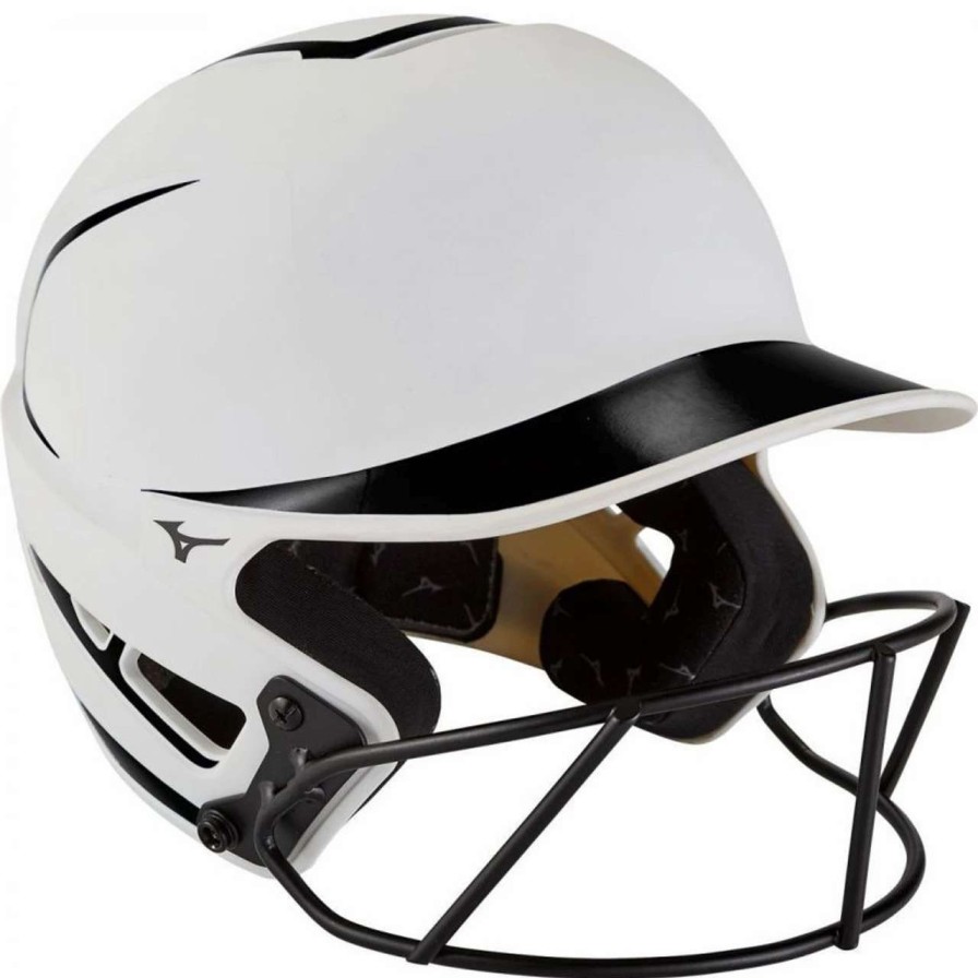 Fastpitch Softball * | Mizuno F6 380394 Girl'S Two Tone Matte Fastpitch Softball Batting Helmet With Mask-Youth