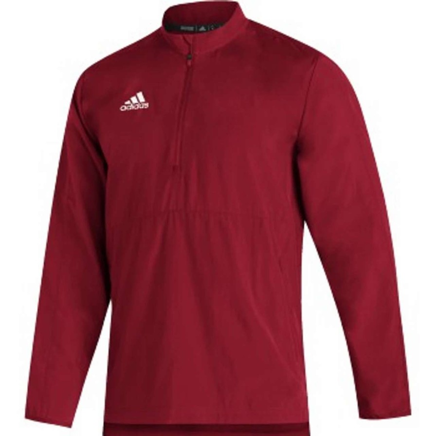 Apparel * | Adidas Sideline Long Sleeve 1/4 Zip-Red